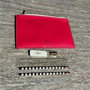 Kate Spade ♠️ Same Mistakes Pencil Pouch with Ruler, eraser, Sharpener, pencils